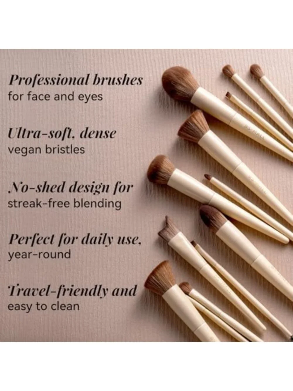 18-Piece Professional Makeup Brush Set with Travel Case for Artists & Beauty